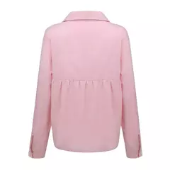 Imagem do Blusas vintage grandes para mulheres, camisas soltas casuais para jovens, tops femininos monocromáticos, moda elegante, outono, 2024
