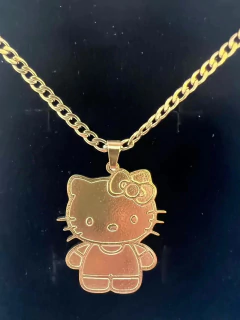Colar de desenho animado Hello Kitty banhado a ouro 18k em aço inoxidável na internet