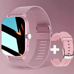 Relógio inteligente quadrado para homens e mulheres, rastreador de fitness, relógio inteligente esportivo, toque de discagem, música, Smartclock para Android, iOS