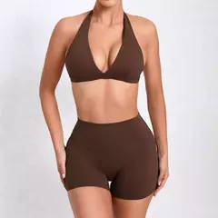 Sportswear por atacado para mulheres, sutiã esportivo e shorts outfit, roupas de ioga, kit de roupas fitness, push up treino Activewear, vermelho, 2024 - comprar online