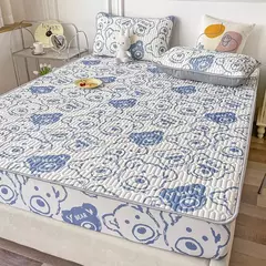 Esteira espessa de látex natural para cama, sensação fresca, seda gelada, capa e fronha, macio respirável, resfriamento, verão na internet