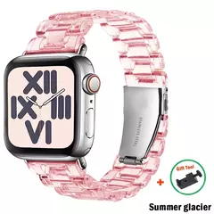 Pulseira Link Transparente para Apple Watch, Banda 44mm Ultra, 49mm, 41mm, 45mm, 40mm, 42mm, 38mm, iWatch Series 8, 7, 6, 5, 4, 3, SE - loja online