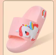 Chinelos de unicórnio de desenhos animados para crianças, Home Flip Flops, antiderrapante, sola grossa, slides do banheiro, bebês, crianças, verão, 2 a 8 anos - comprar online