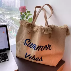 Bolsas de lona grandes para mulheres, bolsa de praia, sacolas de compras, bolsa de ombro axilar feminina, bolsas casuais de alça superior na internet