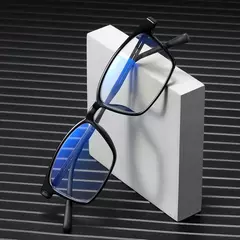 Ultralight tr90 frame óculos de leitura liga titânio anti luz azul negócio óculos dos homens confortáveis farsighted na internet