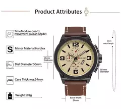 Curren-Relógio Quartz Masculino, Relógios de Fábrica, Moda de Luxo, Relógio de pulso casual, Data Watch - loja online