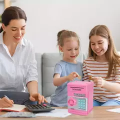 Caixa de dinheiro com senha eletrônica para crianças, mini cofrinho seguro, economia de dinheiro de moedas, código contador, fechadura com chave, pres - comprar online