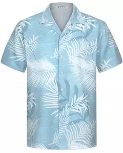Camisa havaiana masculina de botão manga curta, estampada em coqueiro, camisa aloha, camisa casual de praia, plus size, moda verão, 6XL - comprar online