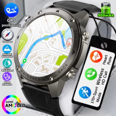 LIGE Novo Profissional GPS Esportes Relógio Inteligente Ao Ar Livre Swim Run Homens Relógios Bússola Altímetro 5AMT 500mAh AMOLED BT Chamada Pulseiras