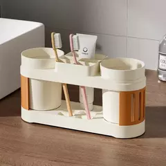 Conjunto Copo Escova de Dentes e Enxaguante Bocal, Prateleira de Creme Dental, Simples e Avançado, Tudo-em-Um, Lavagem do Banheiro, Porta-copos, Novo
