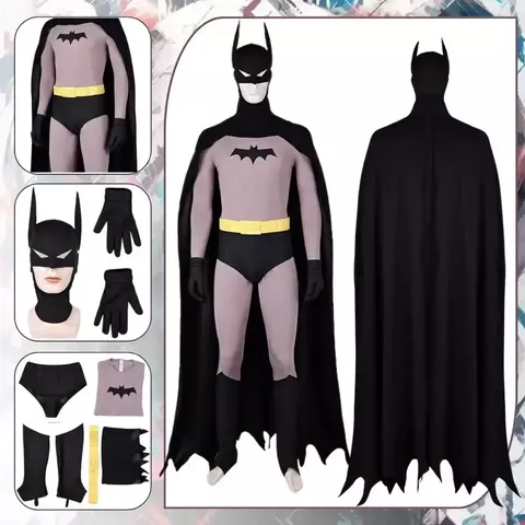Morcego masculino cosplay traje bruce super-herói disfarce para homem adulto macacão manto máscara de morcego bodysuit halloween carnaval festa roupas