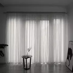 Branco Tulle cortinas Sheer para sala de estar, cortinas transparentes, sombreamento estilo simples, Voile Cortina - comprar online