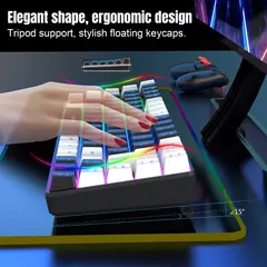 Teclado para jogos com fio USB, 68 teclas, 20 RGB Backlight, Keycaps preto e branco, Windows Laptops, Computador - comprar online