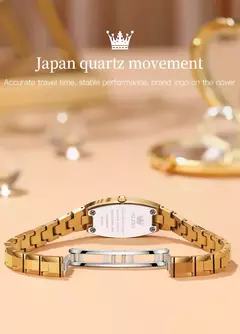 OLEVS-Mulheres Rose Gold Quartz Relógios De Pulso, Senhoras Relógios De Diamante, Pulseira De Aço De Tungstênio, Impermeável, Nobre, 5501 - loja online