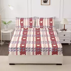 Capa de cama para quarto, 3 peças, conjunto de lençóis estampados (um lençol e duas fronhas) Una Sábana Y Dos Fundas De Almohada
