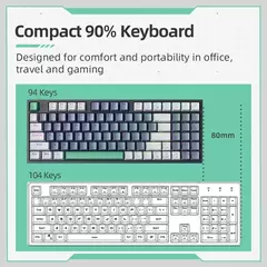 Machenike-K500 Teclado mecânico para jogos, Teclado com fio, Hot Swappable, 94 teclas, RGB Light, Mac, Windows - comprar online