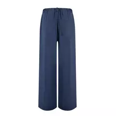 Calça larga de linho de algodão feminina, comprimento total, casual, monocromática, solta, cintura alta, reto, botão, verão - loja online