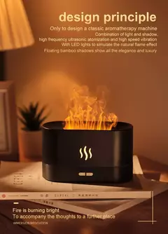 Simulação Flame LED Night Light, Lâmpada Atmosfera USB, Umidificador, Difusor de Aroma, Tanque De Água, Decoração De Quarto E Escritório, 180ml - Wolf Magazine