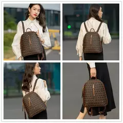 Mochila de couro urbano para mulheres, impressão estética, palavra Bagpack, sacos de viagem bonitos, moda de luxo, menina sacos, designer na internet