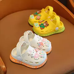 Sandálias de sola macia para crianças, antiderrapante, respirável, bonito, com design de coelho, para praia coberta, com desenhos animados, para menino e menina na internet
