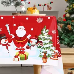 Toalha de mesa Merry Christmas Snowman para decoração de casa, toalha de mesa, inverno, ano novo, 2022, 2024