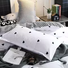 Coração Imprimir Conjunto de cama reversível, Duvet Cover Set, microfibra, moderno Quilt Cover, Zipper Closure com 2 Fronhas, King Size - Wolf Magazine