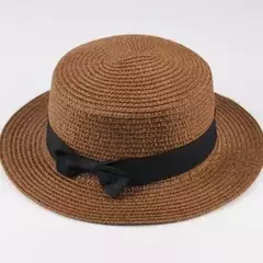 Imagem do Chapéu do verão para o pai e a criança, chapéu de palha largo com viseira do sol para mulheres, praia e curso, projeto novo
