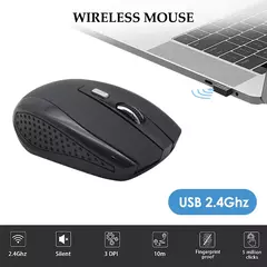 Mouse sem fio Mouse silencioso 2.4G portátil móvel Optical Office Mouse DPI níveis ajustáveis para Notebook PC Laptop MacBook - comprar online