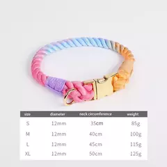 Coleira de cachorro arco-íris para animais de estimação, coleira para treinamento de caminhada com fivela de metal para cinto grande, médio e pequeno, coleira de algodão para cães na internet