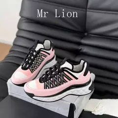 Tênis de moda casual para mulheres, fundo grosso, antiderrapante, tênis de corrida respirável, tecido elástico, listra de retalho, confortável, novo - Wolf Magazine