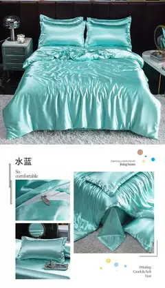 Mulberry Silk Bedding Set, capa de edredão, lençol, fronha, lençol de cetim luxo, cor sólida, rei, rainha, completo, Twin Size - loja online