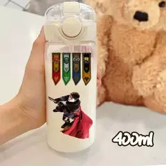 Imagem do Harry potter palha copo de água 600/400ml crianças beber portátil plástico transparente grande capacidade esporte garrafa de água presentes