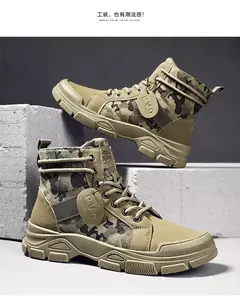 Botas masculinas casuais ao ar livre botas de deserto outono moda camuflagem rendas sapatos de plataforma homem botas masculinas zapatos hombre - loja online
