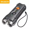 RoJECO 2 em 1 dispositivo de treinamento e antilatidos repelente ultrassônico de cães com lanterna repelente recarregável de parada de ataque para cães