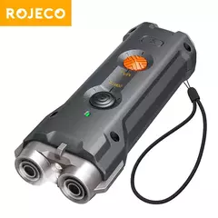 RoJECO 2 em 1 dispositivo de treinamento e antilatidos repelente ultrassônico de cães com lanterna repelente recarregável de parada de ataque para cães