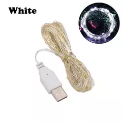 USB LED String Lights para Decoração de Natal, Impermeável Fairy Lights, Cobre Silver Wire, Guirlanda de Luz, Festa de casamento, 1 m, 2 m, 3 m, 5m - loja online