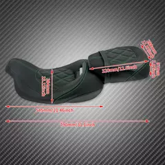 Assento duplo de couro para motocicleta, assento dianteiro e traseiro do passageiro para harley touring cvo electra street glide road king 2009-2023