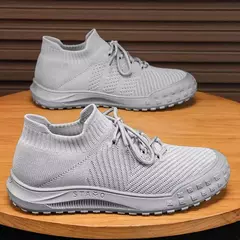Sapatilhas masculinas de malha respirável, sapatilhas casuais, leves, confortáveis, de corrida, tênis, meias elásticas - comprar online