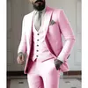 Fatos de negócios verdes claros para homens, vestido de casamento masculino, jaqueta, colete, calças, blazers, casaco, 3 peças