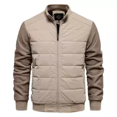 Imagem do AIOPESON-Jaqueta de gola xadrez masculina, jaquetas forrado de lã grossa, casaco retalhado, moda inverno quente