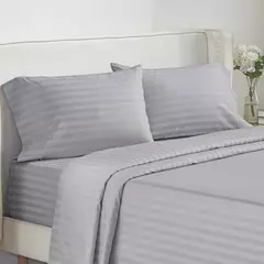 Conjunto de lençóis batilo, 4 peças, luxo, lençol e plano com fronha, conjunto de cama listrado sólido para gêmeo/completo/queen/king size - Wolf Magazine
