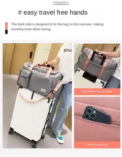 Weekender Overnight Duffle Bags com compartimento de sapato para mulheres, Carry On Travel Bag, Saco de ginástica de grande capacidade