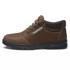 Botas de couro antiderrapante masculinas, tênis de lazer, sapatos de lazer, manter aquecido, algodão, luxo, inverno - Wolf Magazine