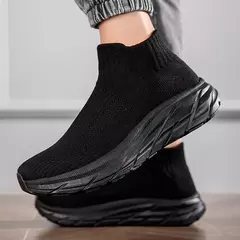 Tênis de malha respirável para homens e mulheres, meias casuais, tênis esportivo, botas de tornozelo, tênis slip-on, moda - Wolf Magazine
