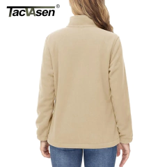 Tacvasen jaquetas de flanela de inverno das mulheres completa zip up jaqueta de lã quente casaco com zíper bolso jaqueta casual streetwear outwear feminino - comprar online