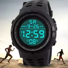 Homens esportes relógios digitais, grande mostrador luminoso, impermeável, relógio despertador, multifunções, militar, relógio de pulso eletrônico, homem - loja online