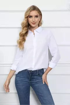 Lazer Branco Amarelo Camisas Botão Lapela Cardigan Top Lady Loose Long Sleeve Oversized Camisa Mulheres Blusas Outono Blusas Mujer - Wolf Magazine