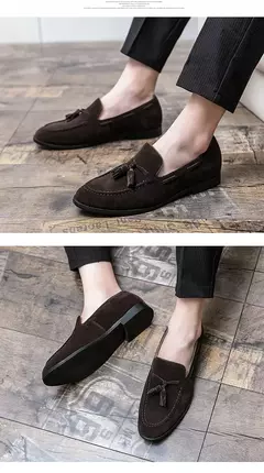 Mocassim preto masculino, mocassim de pedal único, sapato de vestido de negócios marrom, vestido de noiva italiano, tamanho 38-48, novo - Wolf Magazine