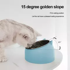 Tigelas criativas de aço inoxidável para animais de estimação, alimentador inclinado de gatinho e cachorro, bebendo, cães e gatos, adorável, 1pc - Wolf Magazine