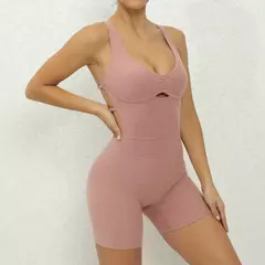 Macacão rosa push up feminino, roupa de ginástica, macacão fitness, roupas esportivas de ioga, conjunto de treino 2024 na internet